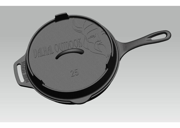 Valhal Skillet Gietijzer Deksel &oslash; 25 cm met Grillpatroon
