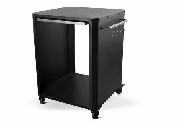 Cozze Trolley met Wielen en Uitschuifbare Snijplank Roesvrijstaal