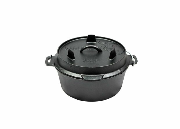 Valhal Dutch Oven Braadpan Gietijzer Zonder Pootjes 3,8 Liter