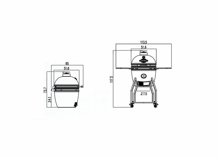 BBQ Kamado 16 Inch Medium