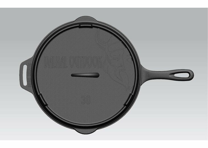 Valhal Skillet Gietijzer Deksel &oslash; 30 cm met Grillpatroon