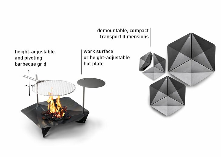 H&ouml;fats Triple Vuurschaal 90