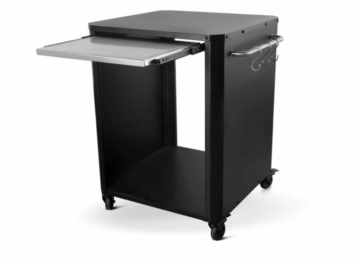 Cozze Trolley met Wielen en Uitschuifbare Snijplank Roesvrijstaal