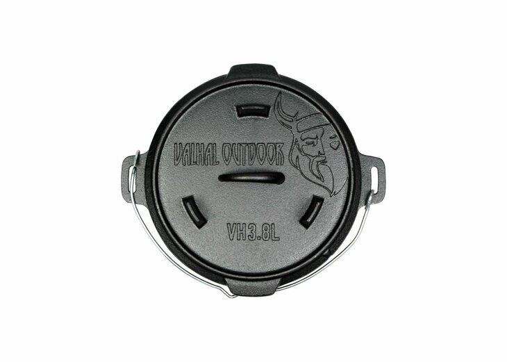 Valhal Dutch Oven Braadpan Gietijzer Zonder Pootjes 3,8 Liter