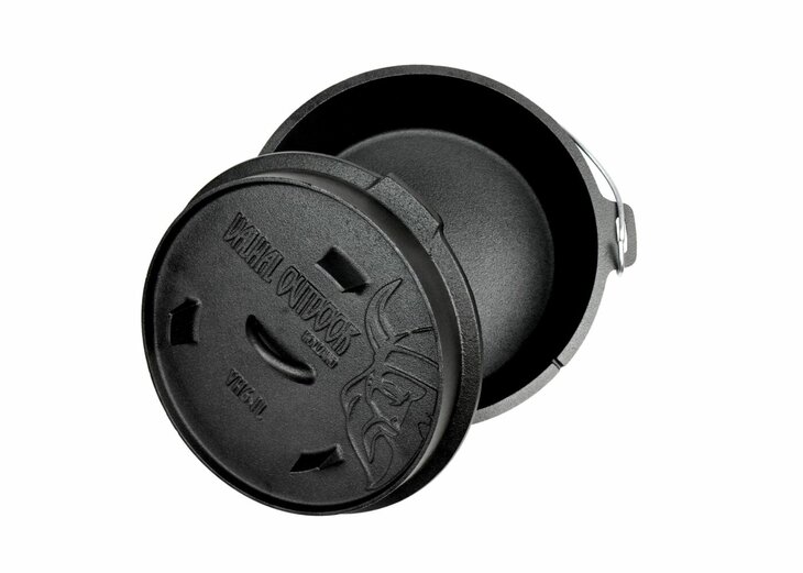 Valhal Dutch Oven Braadpan Gietijzer Zonder Pootjes 6,1 Liter