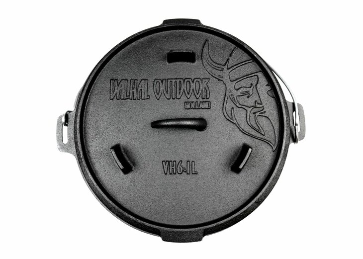 Valhal Dutch Oven Braadpan Gietijzer Zonder Pootjes 6,1 Liter