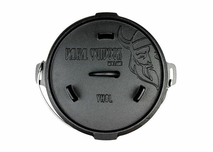 Valhal Dutch Oven Braadpan Gietijzer Zonder Pootjes 8 Liter