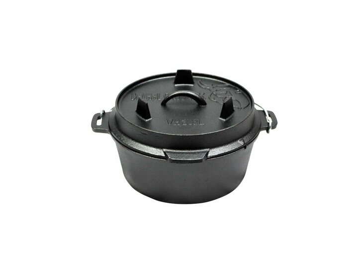 Valhal Dutch Oven Braadpan Gietijzer Zonder Pootjes 8 Liter