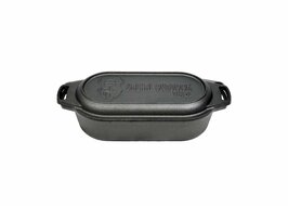 Valhal Dutch Oven Braadpan Gietijzer met Grill Deksel Ovaal 2 Liter