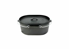 Valhal Dutch Oven Braadpan Gietijzer met Grill Deksel Ovaal 9 Liter